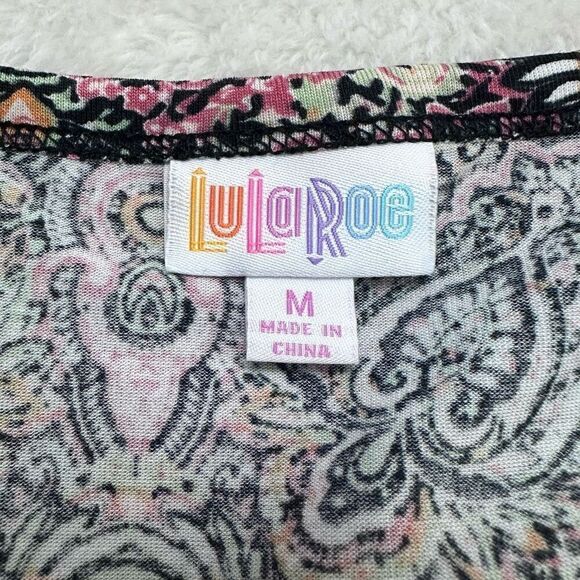 LuLaRoe‎ Women’s M Julia Midi Dress Black Pink Boho Mandala Print Stretch New - Picture 3 of 10